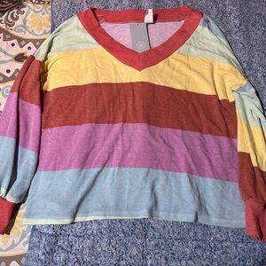 NWT fun colored long sleeve top